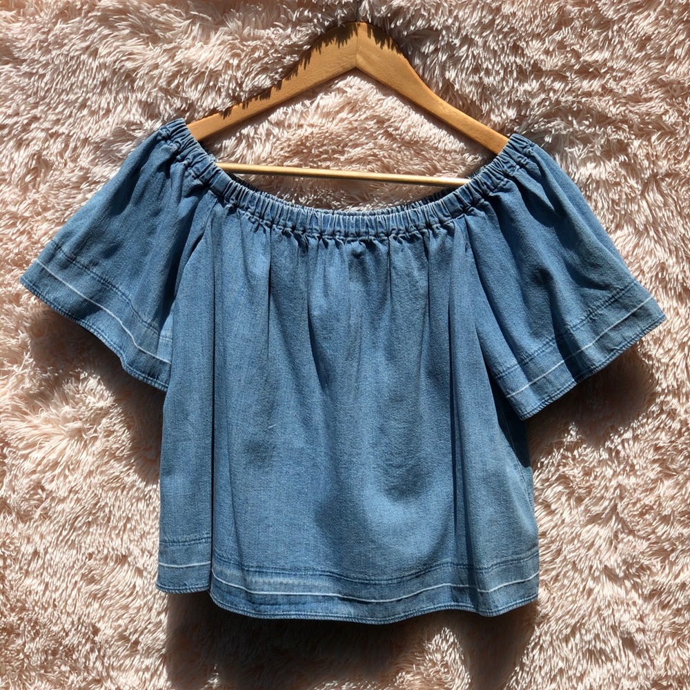 Off the shoulder denim top